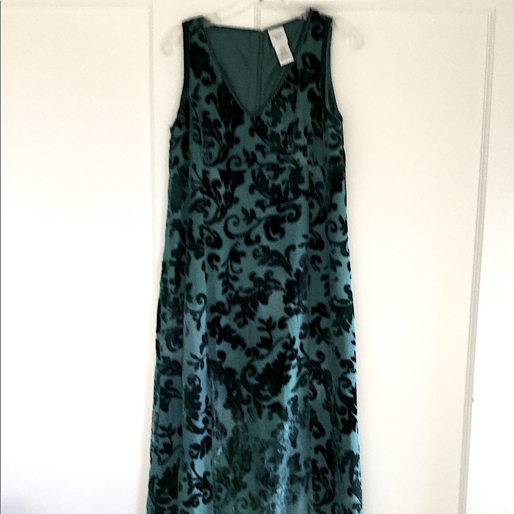 Stunning Garnet Hill Deep Green Velvet Dress. Fully Lined. Size 6